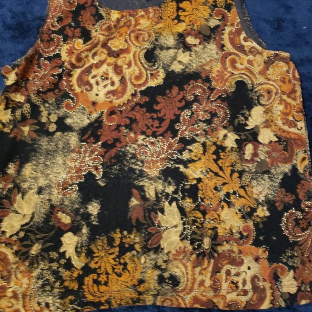 Brown and black tank top large